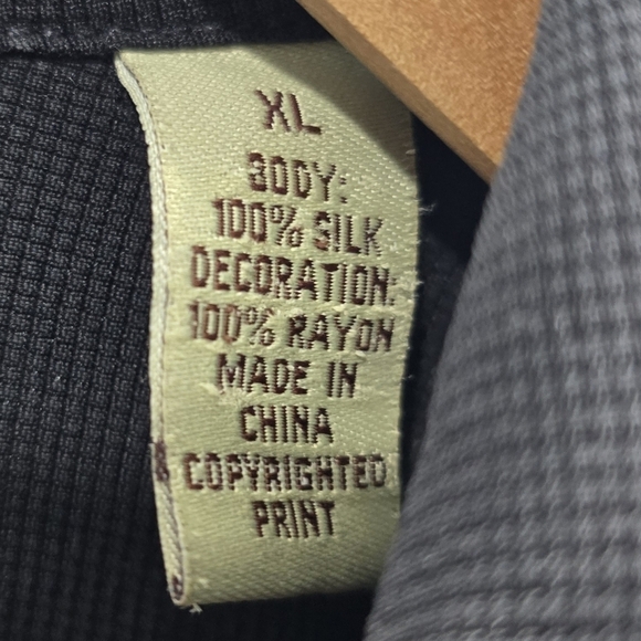 Tommy Bahama Shirt Mens XL Black Silk Short Button Up Sunday Cruiser Bowling - Picture 4 of 10